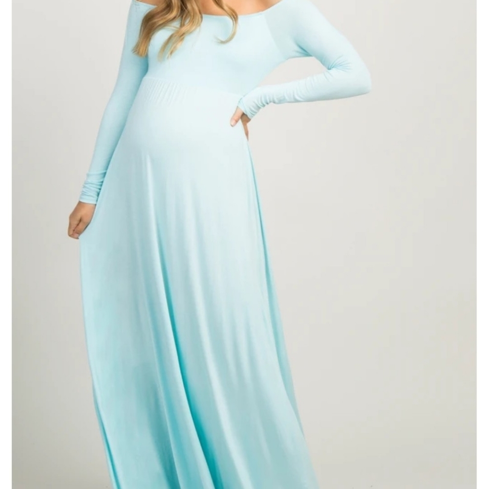 Pinkblush Light Blue Gown XL Maternity Worn Once
